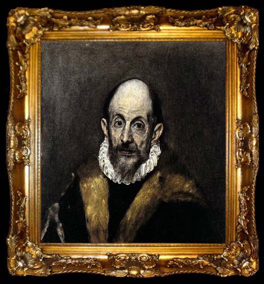 framed  GRECO, El Portrait of a Man, ta009-2